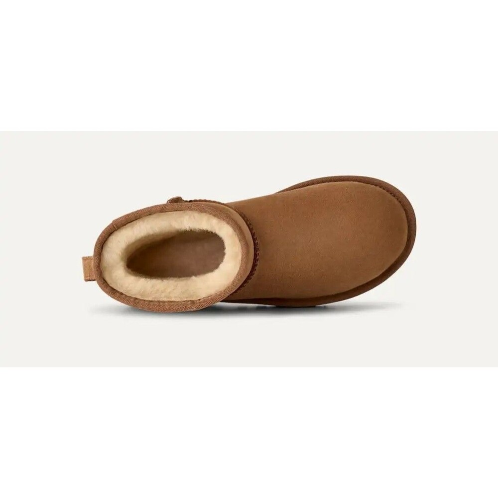 UGG Classic Mini II Chestnut Suede Sheepskin Ankle Boots Women’s Size 7 1016222 - Picture 6 of 8